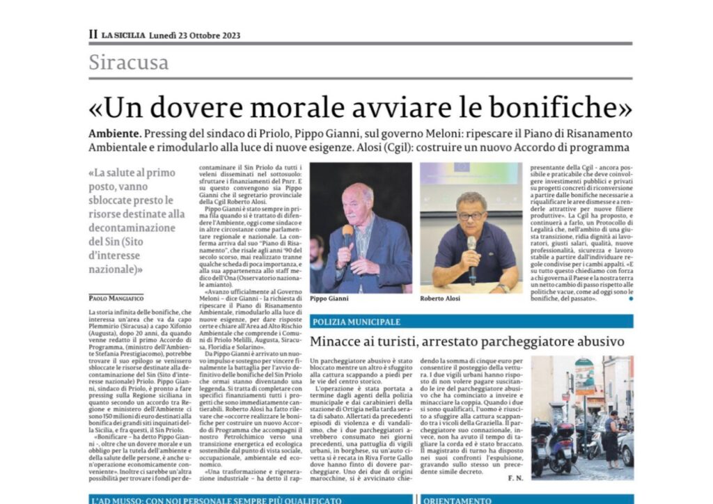 Bonifiche Articolo La Sicilia